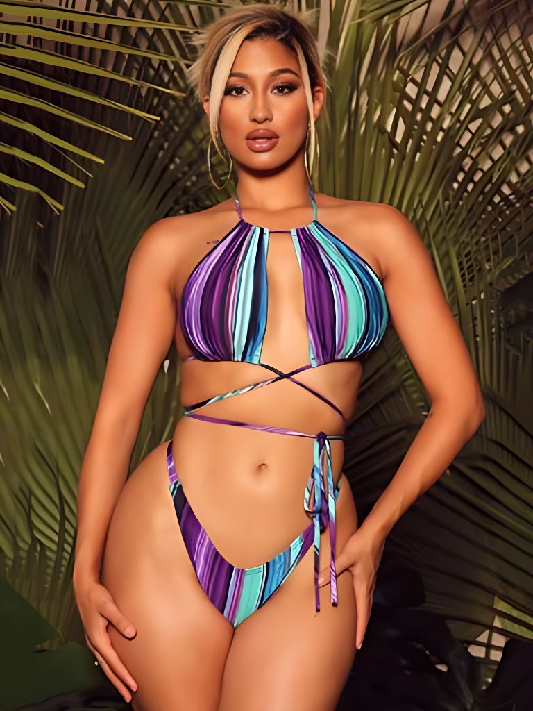 Sun-Kissed Elegance: Trio Radiance Bikini Set