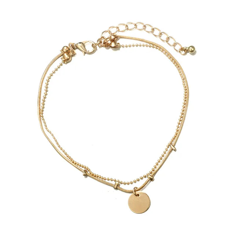 Classic Glamour Double Layer Ankle Bracelet