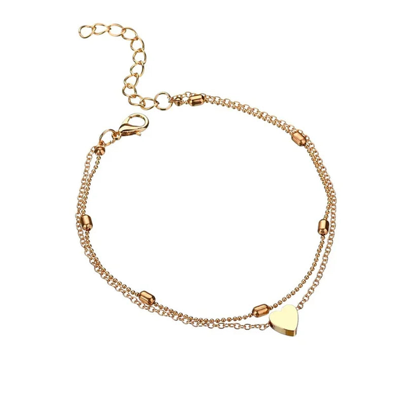 Classic Glamour Double Layer Ankle Bracelet