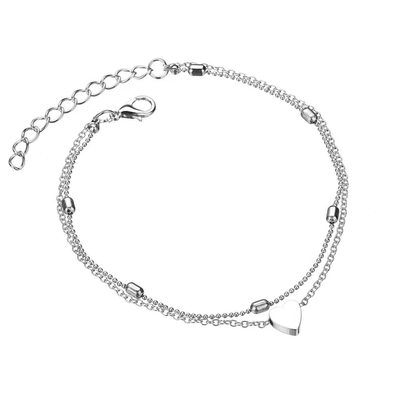 Classic Glamour Double Layer Ankle Bracelet