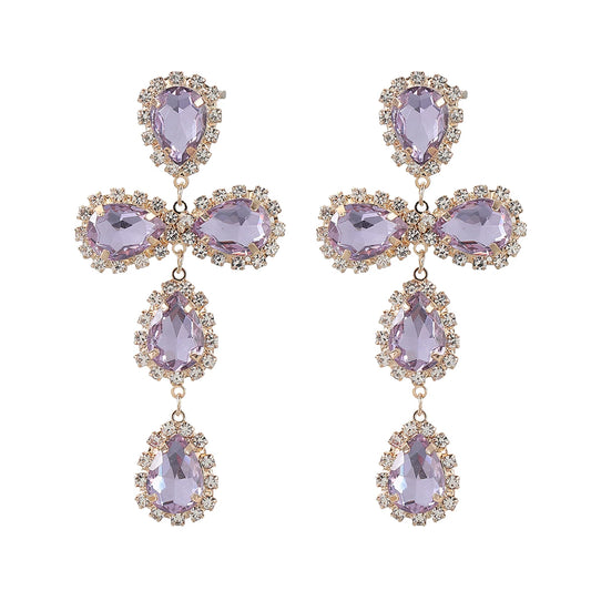Majestic Rhinestone Cross Earrings