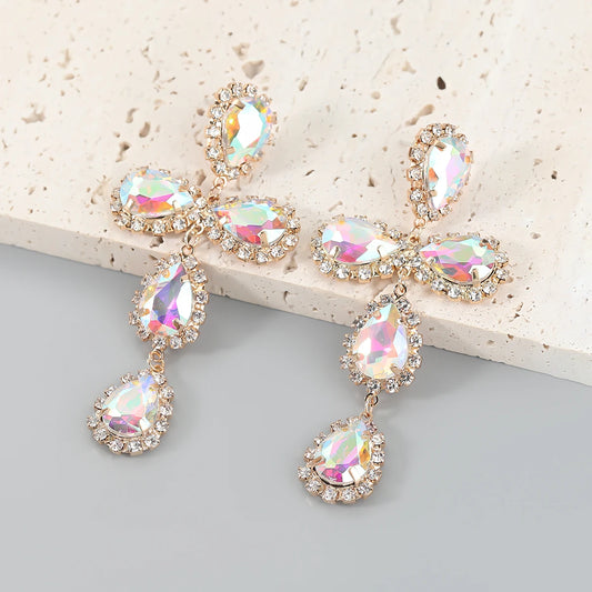 Majestic Rhinestone Cross Earrings