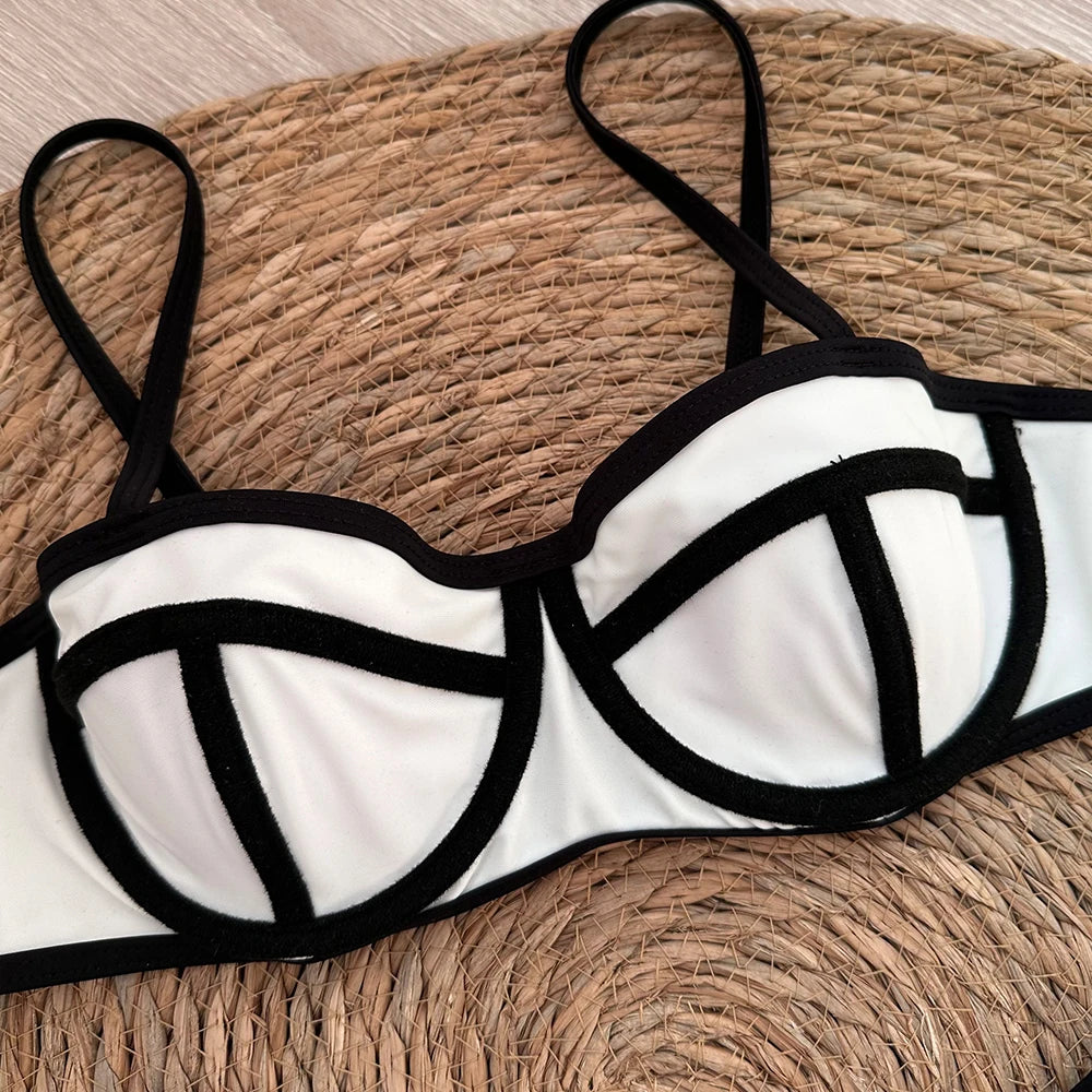 Sizzling Splice: 2024 Women's Micro Bikini - Brazilian Halter Swimsuit Set with Thong Bottoms