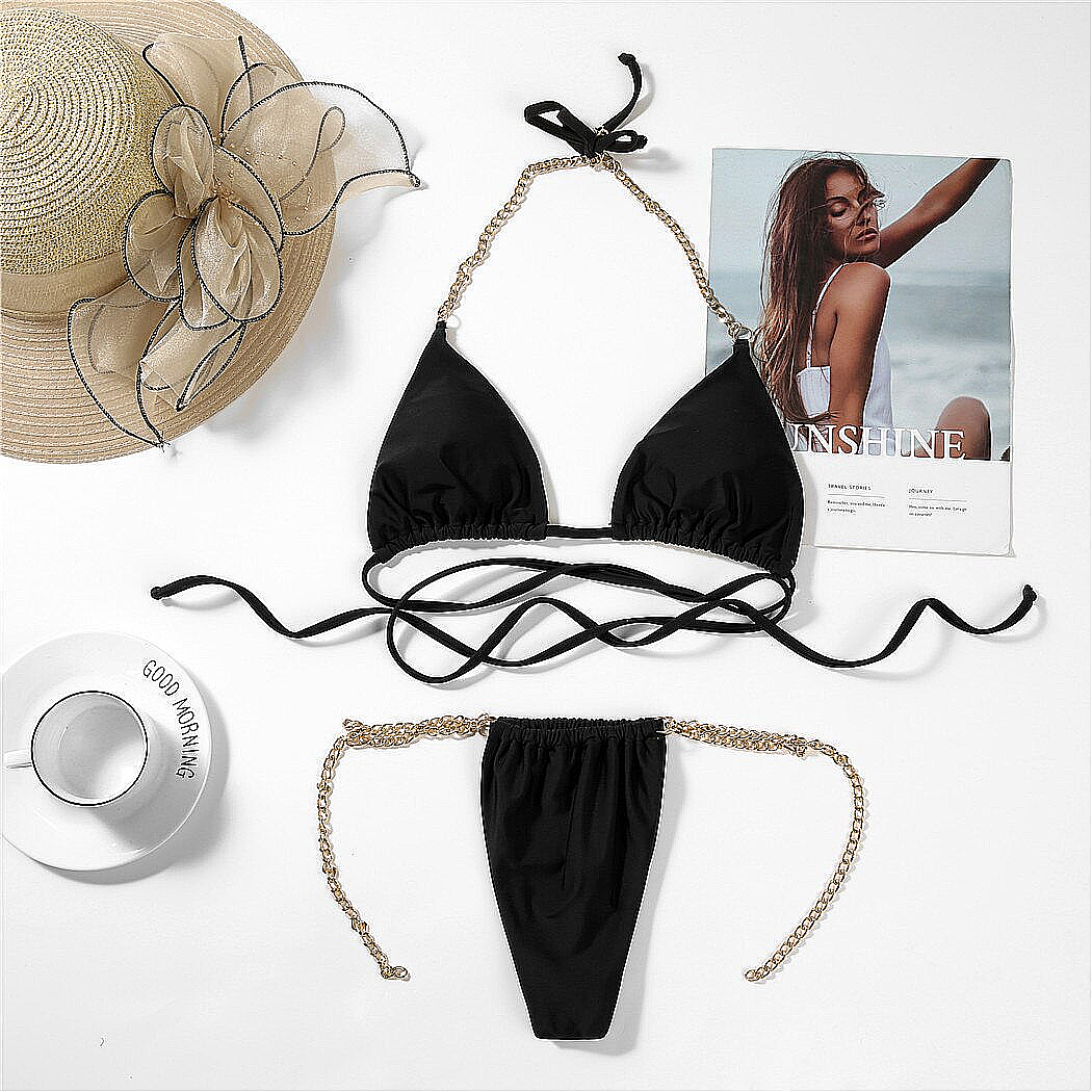 Chain Bikini Set: Two-Piece Padded Swimwear